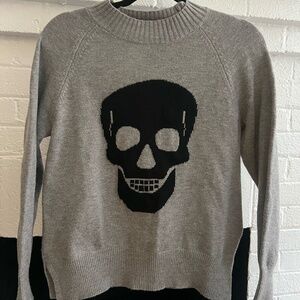 Grey Skull Sweater